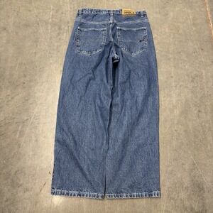 Vintage 90s Y2K Southpole Jeans Baggy Skater Wide Loose Black 36x32